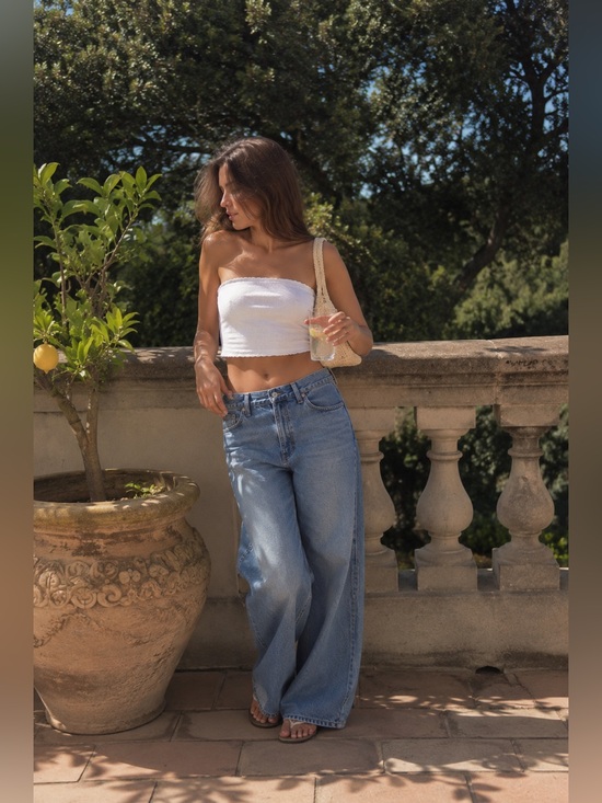 Denim Forum Denim - Denim Forum by Aritzia 90s Lo-Rise Baggy Wide Leg  Light Blue Jeans